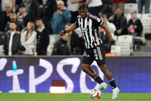 2026-04-27 Besiktas JK v Fatih Karagumruk SK - Trendyol Super Lig ISTANBUL, TURKEY - APRIL 27: Emmanuel Agbadou of Besiktas JK during the Trendyol Super Lig match between Besiktas JK and Fatih Karagumruk SK at Tupras Stadium on April 27, 2026 in Istanbul, Turkey. (Photo by BSR Agency) Istanbul Turkey Content not available for redistribution in The Netherlands directly or indirectly through any third parties. Copyright: xBSRxAgencyx