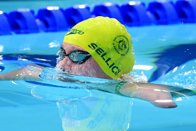 COM26 SWIMMING HEATS, Gemma Sellick of Australia during the Women™s 100m Breaststroke SB8 para heats at the Glasgow 2026 Commonwealth Games at the Tollcross International Swimming Centre in Glasgow, Scotland, Monday, July 27, 2026. ( NO ARCHIVING, EDITORIAL USE ONLY Glasgow Scotland United Kingdom  Copyright: xDEANxLEWINSx 20260727134915031181