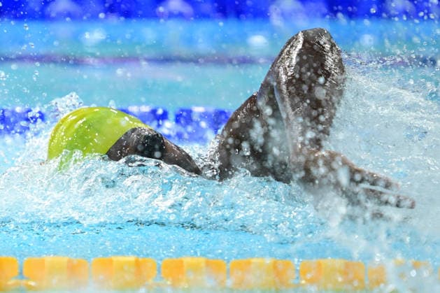 COM26 SWIMMING HEATS, Josh Tarere of Papua New Guinea during the Men™s 100m Freestyle heats at the Glasgow 2026 Commonwealth Games at the Tollcross International Swimming Centre in Glasgow, Scotland, Monday, July 27, 2026. ( NO ARCHIVING, EDITORIAL USE ONLY Glasgow Scotland United Kingdom  Copyright: xDEANxLEWINSx 20260727192789899283