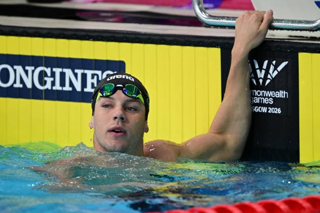 COM26 SWIMMING HEATS, Cameron Gray of New Zealand during the Men™s 100m Freestyle heats at the Glasgow 2026 Commonwealth Games at the Tollcross International Swimming Centre in Glasgow, Scotland, Monday, July 27, 2026. ( NO ARCHIVING, EDITORIAL USE ONLY Glasgow Scotland United Kingdom  Copyright: xDEANxLEWINSx 20260727194629149206