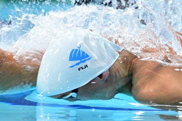 COM26 SWIMMING HEATS, David Young of Fiji during the Men™s 100m Freestyle heats at the Glasgow 2026 Commonwealth Games at the Tollcross International Swimming Centre in Glasgow, Scotland, Monday, July 27, 2026. ( NO ARCHIVING, EDITORIAL USE ONLY Glasgow Scotland United Kingdom  Copyright: xDEANxLEWINSx 20260727178114964760