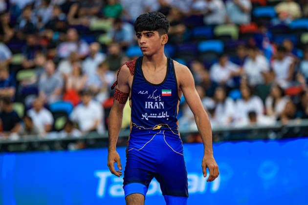 U17, U 17 Wrestling World Championships 48kg GR - Ali Morteza Esmaeili Leivesi (IRI) *** U17 Wrestling World Championships, 48 kg, Greco-Roman: Ali Morteza Esmaeili Leivesi (IRI) Copyright: xUnitedxWorldxWrestlingx xAmirrezx UWW-U17-WC-BAKU-2026