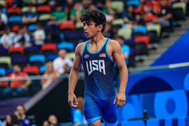 U17, U 17 Wrestling World Championships 48kg GR - Arav Pandey (USA) *** U17 Wrestling World Championships, 48 kg Greco-Roman: Arav Pandey, USA Copyright: xUnitedxWorldxWrestlingx xAmirrezx UWW-U17-WC-BAKU-2026
