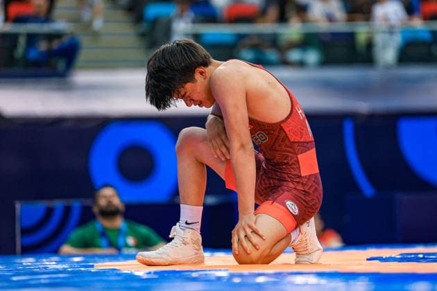 U17, U 17 Wrestling World Championships 48kg GR - Hector Samuel Aguilar Rodriguez (MEX) *** U17 Wrestling World Championships, 48 kg Greco-Roman: Hector Samuel Aguilar Rodriguez (MEX) Copyright: xUnitedxWorldxWrestlingx xAmirrezx UWW-U17-WC-BAKU-2026