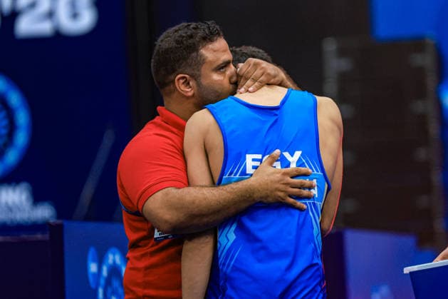 U17, U 17 Wrestling World Championships 55kg GR - Abdullah Ahmed Samir Hassona Ahmed (EGY) *** U17 Wrestling World Championships, 55 kg, Greco-Roman: Abdullah Ahmed Samir Hassona Ahmed (EGY) Copyright: xUnitedxWorldxWrestlingx xAmirrezx UWW-U17-WC-BAKU-2026