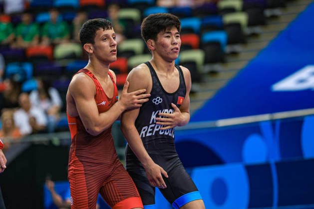 U17, U 17 Wrestling World Championships 55kg GR - Gurban Majnunov (AZE) df. Alikhan Nurbekovich Miinazarov (KGZ) *** U17 Wrestling World Championships, 55 kg Greco-Roman: Gurban Majnunov (AZE) defeated Alikhan Nurbekovich Miinazarov (KGZ) Copyright: xUnitedxWorldxWrestlingx xAmirrezx UWW-U17-WC-BAKU-2026