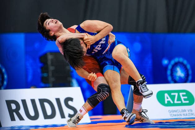 U17, U 17 Wrestling World Championships 55kg GR - Edem Paiziev (RUS) df. Hiroki Tazawa (JPN) *** U17 Wrestling World Championships, 55 kg Greco-Roman: Edem Paiziev (RUS) defeated Hiroki Tazawa (JPN) Copyright: xUnitedxWorldxWrestlingx xAmirrezx UWW-U17-WC-BAKU-2026