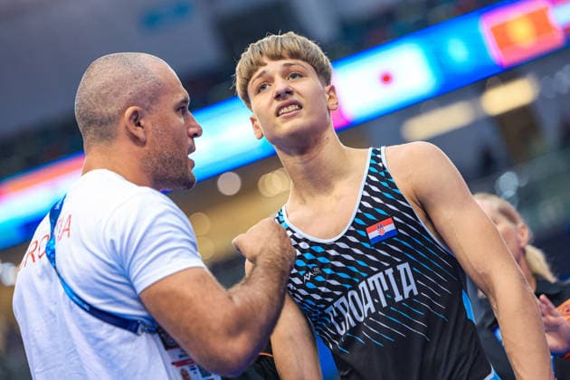 U17, U 17 Wrestling World Championships 65kg GR - Lovro Vidovic (CRO) *** U17 Wrestling World Championships, 65 kg Greco-Roman, Lovro Vidovic (CRO) Copyright: xUnitedxWorldxWrestlingx xAmirrezx UWW-U17-WC-BAKU-2026