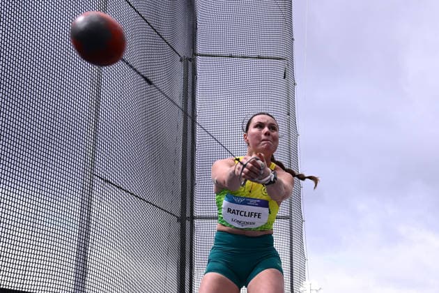 COM26 ATHLETICS, Stephanie Ratcliffe of Australia competes in the Women s Hammer Throw Qualifying during the Glasgow 2026 Commonwealth Games at Scotstoun Stadium in Glasgow, Scotland, Monday, July 27, 2026. ( NO ARCHIVING, EDITORIAL USE ONLY Glasgow United Kingdom  Copyright: xJOELxCARRETTx 20260727172325879472