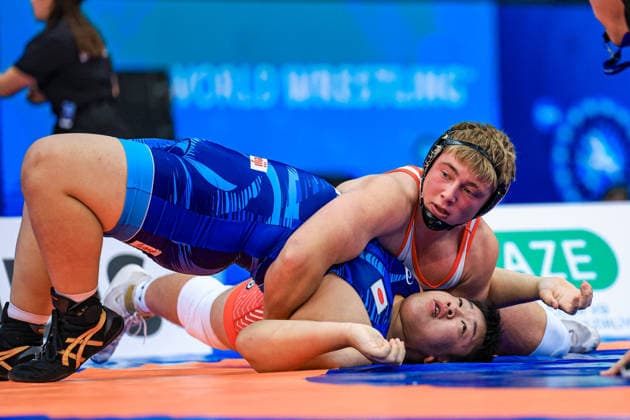 U17, U 17 Wrestling World Championships 110kg GR - Bruno Roger Pallone (USA) df. Mitsuyoshi Urushima (JPN) *** U17 Wrestling World Championships, 110 kg Greco-Roman: Bruno Roger Pallone (USA) defeated Mitsuyoshi Urushima (JPN) Copyright: xUnitedxWorldxWrestlingx xAmirrezx UWW-U17-WC-BAKU-2026