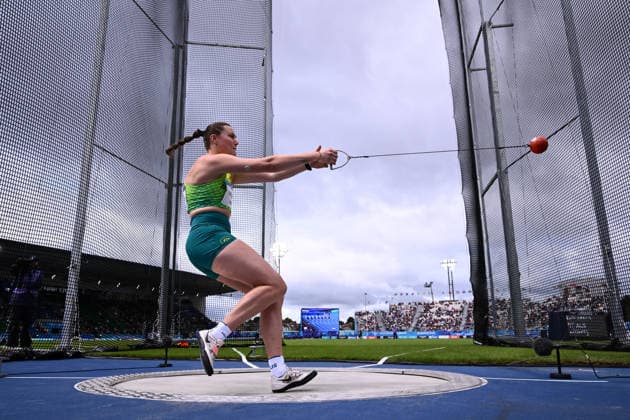 COM26 ATHLETICS, Stephanie Ratcliffe of Australia competes in the Women s Hammer Throw Qualifying during the Glasgow 2026 Commonwealth Games at Scotstoun Stadium in Glasgow, Scotland, Monday, July 27, 2026. ( NO ARCHIVING, EDITORIAL USE ONLY Glasgow United Kingdom  Copyright: xJOELxCARRETTx 20260727166795093094