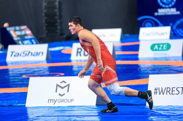 U17, U 17 Wrestling World Championships 110kg GR - Shokhjakhon Ilkhomov (UZB) *** U17 Wrestling World Championships, 110 kg Greco-Roman: Shokhjakhon Ilkhomov (UZB) Copyright: xUnitedxWorldxWrestlingx xAmirrezx UWW-U17-WC-BAKU-2026