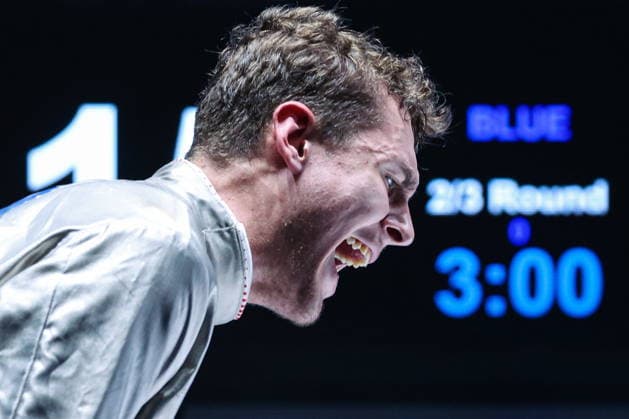 CHINA, HONG KONG - JULY 27, 2026: Russia s Pavel Graudyn competes in the men s individual sabre event at the 2026 Kerry Fencing World Championships. Mikhail Sinitsyn TASS  95533976