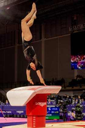 GLASGOW, SCOTLAND - JULY 27: Courtney McGREGOR of New Zealand competes in the Women’s Vault Final at The Arena, Glasgow on July 27, 2026 in Glasgow, Scotland. (Photo by Claire Jeffrey Sports Press Photo)  Copyright: xClairexJeffreyx xSPPx Sportspressphoto_SPR197863