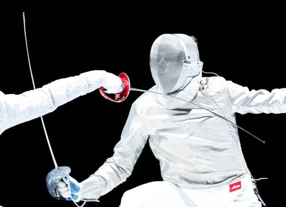 CHINA, HONG KONG - JULY 27, 2026: Russia s Pavel Graudyn competes in the men s individual sabre event at the 2026 Kerry Fencing World Championships. Mikhail Sinitsyn TASS  95536201
