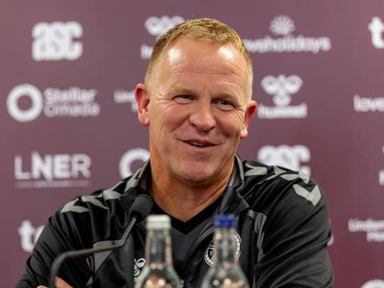 Heart of Midlothian manager Wouter Vrancken Speak to the press ahead of the clash with Sturm Graz Heart of Midlothian press conference, PK, Pressekonferenz ahead of their UEFA Champions League Qualifier, Football, Tynecastle Park, Edinburgh, Scotland, UK - 27 Jul 2026Edinburgh Oriam Scotland United Kingdom  Copyright: xAlanxRennie Shutterstockx 17015679w