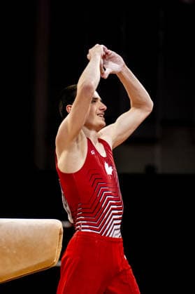 GLASGOW, SCOTLAND - JULY 27: Jordan CARROLL of Canada competes and comes first in the Men’s Pommel Horse Final at The Arena, Glasgow on July 27, 2026 in Glasgow, Scotland. (Photo by Claire Jeffrey Sports Press Photo)  Copyright: xClairexJeffreyx xSPPx Sportspressphoto_SPR197872