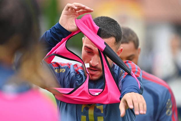 Arijon IBRAHIMOVIC (Bayern Muenchen), Einzelbild,angeschnittenes Einzelmotiv,Halbfigur,halbe Figur. Oeffentliches Training FC Bayern Muenchen im Trainingslager in Rottach Egern am 27.07.2026. Fussball 1. Bundesliga,Saison 2026 2027. *** Arijon IBRAHIMOVIC Bayern Munich, single image, cropped close-up, half-length portrait, half-figure. FC Bayern Munich public training session at the training camp in Rottach Egern on July 27, 2026. Soccer, Bundesliga 1,2026–2027 season