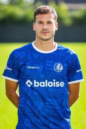 Laszlo Benes poses for a portrait picture at the 2026-2027 season photoshoot of Belgian Jupiler Pro League team KAA Gent, Monday 27 July 2026 in Gent. KURTxDESPLENTER  x182164596x