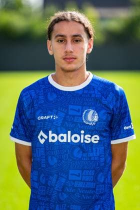 Gent s Mohammed El Adfaoui poses for a portrait picture at the 2026-2027 season photoshoot of Belgian Jupiler Pro League team KAA Gent, Monday 27 July 2026 in Gent. KURTxDESPLENTER  x182164601x