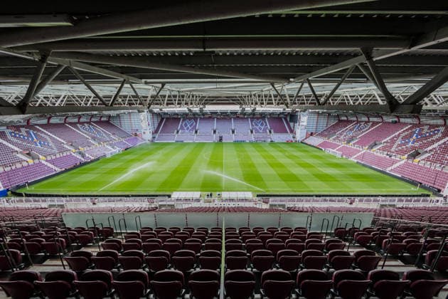 SOCCER - UEFA CL, Hearts vs Sturm EDINBURGH,SCOTLAND,27.JUL.26 - SOCCER - UEFA Champions League, qualification, Heart of Midlothian FC vs SK Sturm Graz, preview. Image shows an overview of the Tynecastle Park.  GEPAxpictures xMatthiasxTrinkl