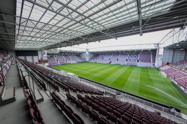 SOCCER - UEFA CL, Hearts vs Sturm EDINBURGH,SCOTLAND,27.JUL.26 - SOCCER - UEFA Champions League, qualification, Heart of Midlothian FC vs SK Sturm Graz, preview. Image shows an overview of the Tynecastle Park.  GEPAxpictures xMatthiasxTrinkl