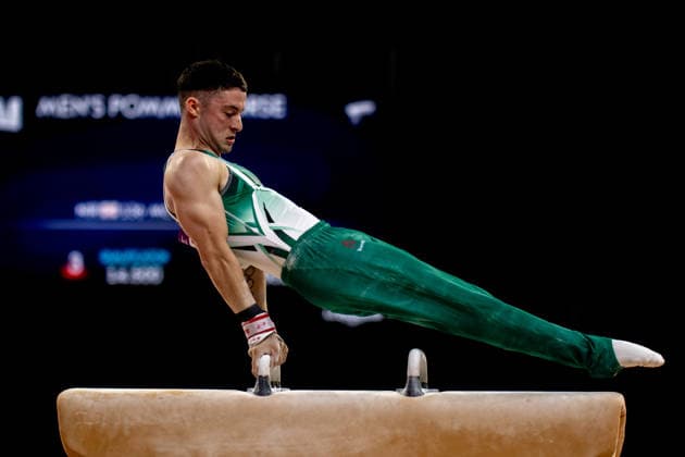 GLASGOW, SCOTLAND - JULY 27: Rhys McCLENAGHAN of Northern Ireland competes in the Men’s Pommel Horse Final at The Arena, Glasgow on July 27, 2026 in Glasgow, Scotland. (Photo by Claire Jeffrey Sports Press Photo)  Copyright: xClairexJeffreyx xSPPx Sportspressphoto_SPR197896