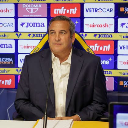 press conference, PK, Pressekonferenz Of Italo Zanzi Ceo Of Hellas Verona FC Italo Zanzi, CEO of Hellas Verona FC, attends a press conference for Serie BKT 2026-27 in Verona, Italy, on July 11, 2026. Verona Italy  Copyright: xDavidexCasentinix originalFilename:casentini-presscon260727_npz0i.jpg