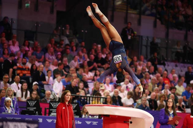 July 27, 2026, Glasgow, Scotland, Great Britain: LIA-MONICA FONTAINE of Canada in the Artistic Gymnastics Women s Vault Final of the Commonwealth Games Glasgow 2026 at the Tollcross International Swimming Centre in Glasgow, Scotland. LIA-MONICA FONTAINE won with a score of 14.000. Glasgow Great Britain - ZUMAc179 20260727_zep_c179_104 Copyright: xMickaelxChavetx