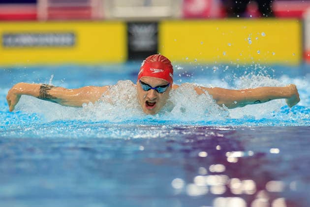 , 2026 Commonwealth Games Luke Greenbank (ENG) swimming in the Men™s 200m Butterfly heat during the 2026 Commonwealth Games at the Tollcross Swimming Centre, Glasgow, UK on 27 July 2026. Glasgow Tollcross Swimming Centre Lanarkshire UK Editorial use only , Copyright: xConorxMolloyx PSI-24578-0005