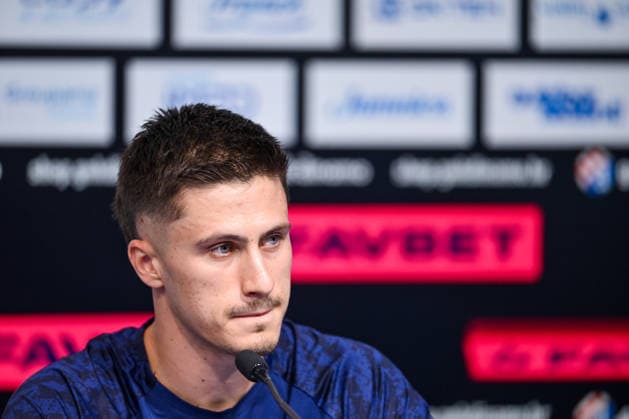 press conference, PK, Pressekonferenz of GNK Dinamo Dinamo s Mateo Lisica speaks during a press conference ahead of the UEFA Champions League second qualifying round, second leg match between GNK Dinamo Zagreb and FC Thun in Zagreb, Croatia, on July 27, 2026.  IgorxSoban PIXSELL