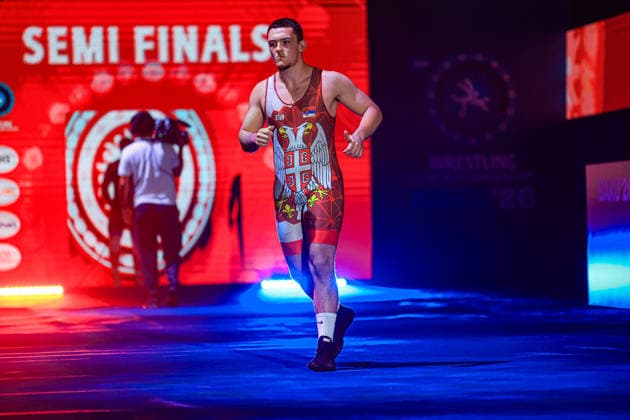 U17, U 17 Wrestling World Championships 110kg GR - Andrej Simic (SRB) *** U17 Wrestling World Championships, 110 kg, Greco-Roman: Andrej Simic (SRB) Copyright: xUnitedxWorldxWrestlingx xAmirrezx UWW-U17-WC-BAKU-2026