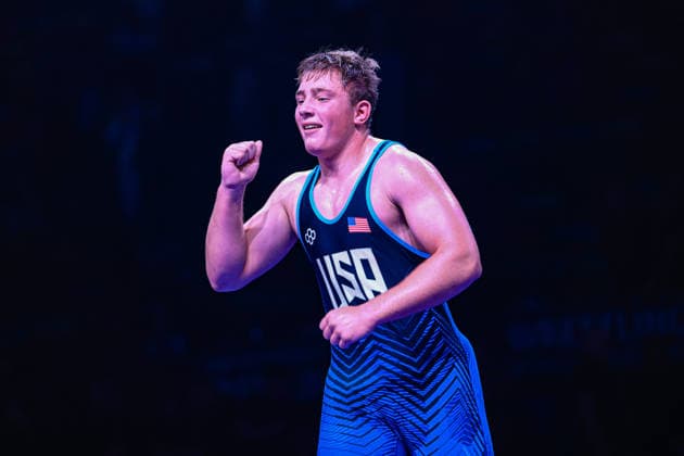 U17, U 17 Wrestling World Championships 110kg GR - Bruno Roger Pallone (USA) *** U17 Wrestling World Championships, 110 kg Greco-Roman: Bruno Roger Pallone, USA Copyright: xUnitedxWorldxWrestlingx xAmirrezx UWW-U17-WC-BAKU-2026