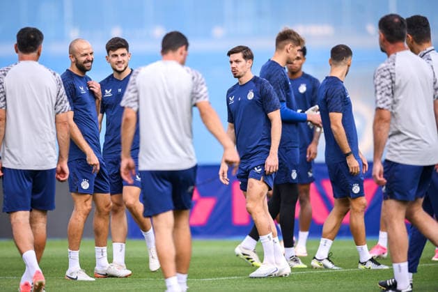 Training of GNK Dinamo Josip Misic, Niko Galesic and Miha Zajc of Dinamo during a training session ahead of the UEFA Champions League second qualifying round second leg match against Thun in Zagreb, Croatia, on July 27, 2026.  IgorxSoban PIXSELL