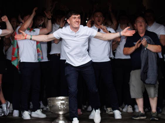 2026 GAA All-Ireland Senior Football Champions Mayo Homecoming, Castlebar, Mayo 27 7 2026 Mayo s Jack Coyne celebrates Jack Coyne celebrates 27 7 2026  Copyright: xx ISS_5588