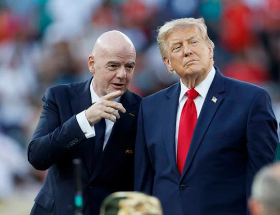 Spain v Argentina: Final - FIFA World Cup, WM, Weltmeisterschaft, Fussball 2026 Gianni Infantino President of FIFA and Donald Trump President of the USA at the presentation after the FIFA World Cup 2026 Final match between Spain and Argentina at New York New Jersey Stadium on July 19, 2026 in East Rutherford, United States. East Rutherford New York New Jersey Stadium NJ United States Copyright: xAllstarxPicturexLibraryxLtdx