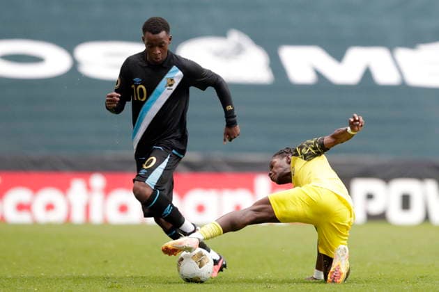 CONCACAF U-20 Championship: Antigua and Barbuda vs. Guatemala Sedique Adams (R) of Antigua and Barbuda battles for the ball with Marvin Avila (L) of Guatemala during a CONCACAF U-20 Championship match between Antigua and Barbuda and Guatemala, played at the Estadio Universitario in Puebla, Mexico, 27 July 2026. Puebla Mexico  Copyright: xHildaxRiosx
