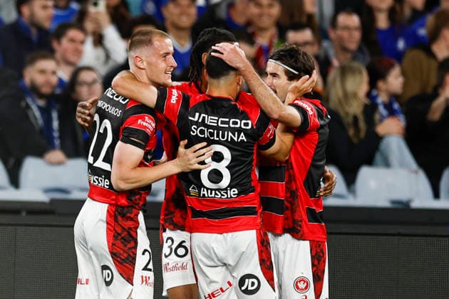 SOCCER CHELSEA WANDERERS, Wanderers celebrate a goal during the Sydney Super Cup match between Chelsea FC and the Western Sydney Wanderers FC at Accor Stadium in Sydney, Tuesday, July 28, 2026. ( NO ARCHIVING, EDITORIAL USE ONLY SYDNEY NEW SOUTH WALES AUSTRALIA  Copyright: xMARKxEVANSx 20260728119598653160