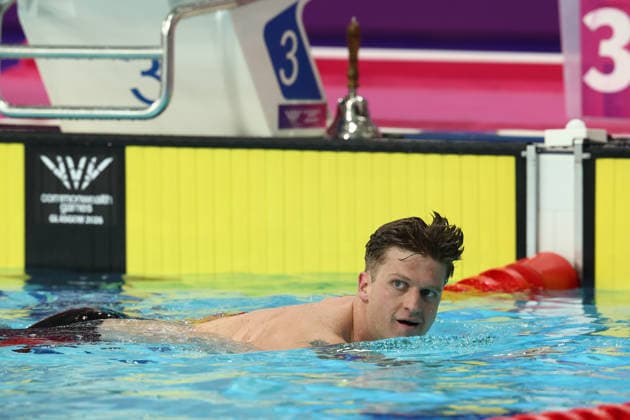 July 27, 2026, Glasgow, Scotland, Great Britain: SAM WILLIAMSON of Australia reacts to his win in the Swimming Men s 50m Breaststroke Final of the Commonwealth Games Glasgow 2026 at the Tollcross International Swimming Centre in Glasgow, Scotland. Glasgow Great Britain - ZUMAc179 20260727_zep_c179_352 Copyright: xMickaelxChavetx