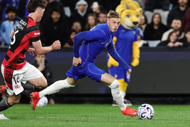 Cole Palmer of Chelsea dribbles the ball during the match between Chelsea F.C. and Western Sydney Wanderers, Sydney Super Cup friendly at Accor Stadium, Sydney on 28 July 2026. Copyright: xPeterxDovganx 45290164