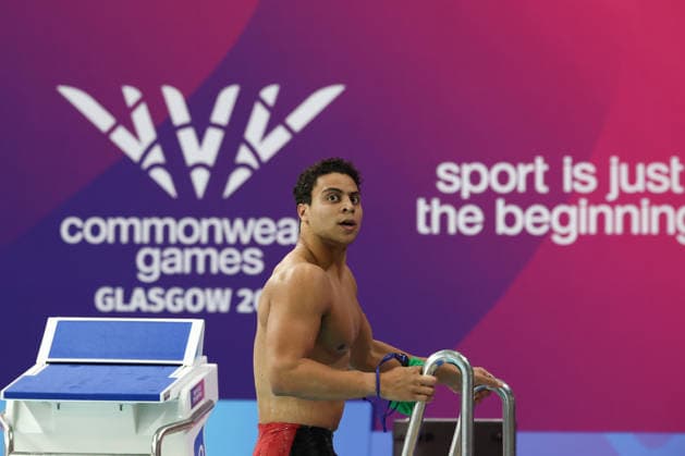 July 27, 2026, Glasgow, Scotland, Great Britain: MICHAEL HOULIE of South Africa reacts to his second place in the Swimming Men s 50m Breaststroke Final of the Commonwealth Games Glasgow 2026 at the Tollcross International Swimming Centre in Glasgow, Scotland. Glasgow Great Britain - ZUMAc179 20260727_zep_c179_350 Copyright: xMickaelxChavetx