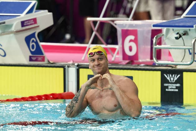 July 27, 2026, Glasgow, Scotland, Great Britain: SAM WILLIAMSON of Australia celebrates his win in the Swimming Men s 50m Breaststroke Final of the Commonwealth Games Glasgow 2026 at the Tollcross International Swimming Centre in Glasgow, Scotland. Commowealth Games 2026: Swimming  - ZUMAc179 20260727_zep_c179_356 Copyright: xMickaelxChavetx