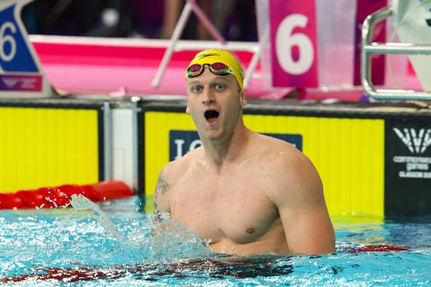 July 27, 2026, Glasgow, Scotland, Great Britain: SAM WILLIAMSON of Australia celebrates his win in the Swimming Men s 50m Breaststroke Final of the Commonwealth Games Glasgow 2026 at the Tollcross International Swimming Centre in Glasgow, Scotland. Commowealth Games 2026: Swimming  - ZUMAc179 20260727_zep_c179_357 Copyright: xMickaelxChavetx