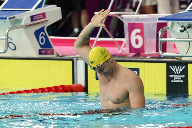 July 27, 2026, Glasgow, Scotland, Great Britain: SAM WILLIAMSON of Australia celebrates his win in the Swimming Men s 50m Breaststroke Final of the Commonwealth Games Glasgow 2026 at the Tollcross International Swimming Centre in Glasgow, Scotland. Commowealth Games 2026: Swimming  - ZUMAc179 20260727_zep_c179_361 Copyright: xMickaelxChavetx