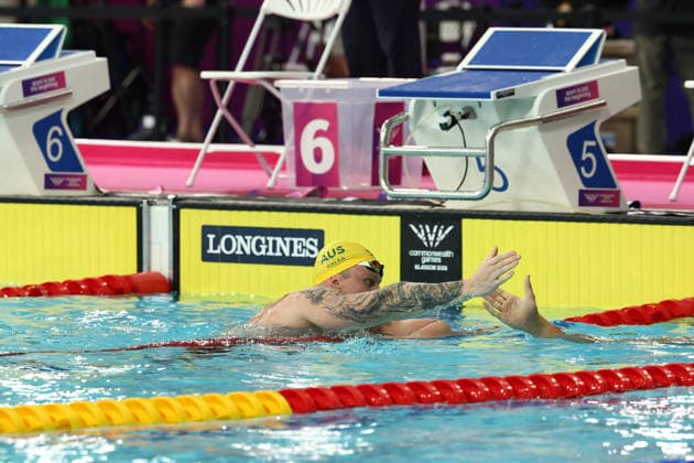 July 27, 2026, Glasgow, Scotland, Great Britain: SAM WILLIAMSON of Australia reacts to his win the Swimming Men s 50m Breaststroke Final of the Commonwealth Games Glasgow 2026 at the Tollcross International Swimming Centre in Glasgow, Scotland. Glasgow Great Britain - ZUMAc179 20260727_zep_c179_366 Copyright: xMickaelxChavetx
