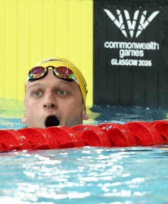 July 27, 2026, Glasgow, Scotland, Great Britain: SAM WILLIAMSON of Australia reacts to his win the Swimming Men s 50m Breaststroke Final of the Commonwealth Games Glasgow 2026 at the Tollcross International Swimming Centre in Glasgow, Scotland. Commowealth Games 2026: Swimming  - ZUMAc179 20260727_zep_c179_368 Copyright: xMickaelxChavetx