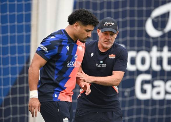 The Oriam, Edinburgh. Edinburgh Rugby Defence Coach Brad Davis during the session Edinburgh Rugby Training and press conference, PK, Pressekonferenz Rugby Union, Hive Stadium, Edinburgh, Scotland, UK - 28 Jul 2026Edinburgh Hive Stadium United Kingdom  Copyright: xNeilxHanna Shutterstockx 17017414i