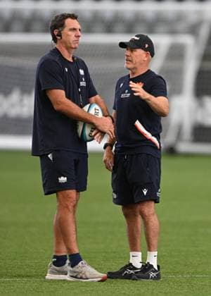 The Oriam, Edinburgh. New Attack Coach Tim Sampson with Edinburgh Rugby Defence Coach Brad Davis Edinburgh Rugby Training and press conference, PK, Pressekonferenz Rugby Union, Hive Stadium, Edinburgh, Scotland, UK - 28 Jul 2026Edinburgh Hive Stadium United Kingdom  Copyright: xNeilxHanna Shutterstockx 17017414y