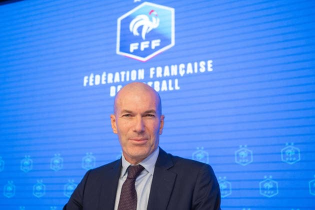 press conference, PK, Pressekonferenz to present Zinedine Zidane as the new coach of France Football national team, Nationalteam - Paris AJ Former French international football player Zinedine Zidane during a press conference to present him as the new head coach of France national football team at the French Football Federation headquarters (FFF) in Paris, France on July 28, 2026. The former France playmaker, who won the 1998 World Cup and the 2000 European Championship, EM, Europameisterschaft as a player, has been appointed head coach of the French national team, succeeding Didier Deschamps, the French Football Federation (FFF) announced. Zidane takes over from his former teammate Deschamps, who had been in charge since 2012; Deschamps tenure ended with a fourth-place finish at the 2026 World Cup, following a title win in 2018 and a final appearance in 2022. Photo by Alexis Jumeau ABACAPRESS.COM Paris France  Copyright: xJumeauxAlexis ABACAx