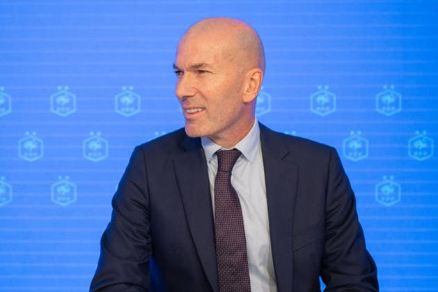 press conference, PK, Pressekonferenz to present Zinedine Zidane as the new coach of France Football national team, Nationalteam - Paris AJ Former French international football player Zinedine Zidane during a press conference to present him as the new head coach of France national football team at the French Football Federation headquarters (FFF) in Paris, France on July 28, 2026. The former France playmaker, who won the 1998 World Cup and the 2000 European Championship, EM, Europameisterschaft as a player, has been appointed head coach of the French national team, succeeding Didier Deschamps, the French Football Federation (FFF) announced. Zidane takes over from his former teammate Deschamps, who had been in charge since 2012; Deschamps tenure ended with a fourth-place finish at the 2026 World Cup, following a title win in 2018 and a final appearance in 2022. Photo by Alexis Jumeau ABACAPRESS.COM Paris France  Copyright: xJumeauxAlexis ABACAx
